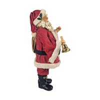 Vintage Midwest Santa Claus Figure: Resin Father Christmas with Bell and Toy Sack
