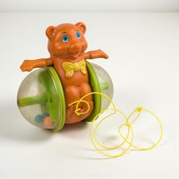 Vintage 1979 Fisher Price Bob Along Bear Pull Toy: Nursery Decor