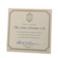 Vintage Lenox Christmas Cub Figurine: Ivory Porcelain Polar Bear with Gold Trim