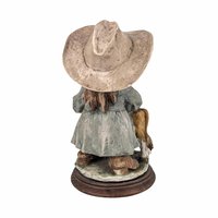 Vintage Giuseppe Armani Cowgirl Figurine: Gulliver's World Resin Statue
