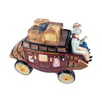 Wells Fargo Stagecoach Cookie Jar: Ceramic Western Decor Collectible