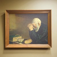 Grace by Enstrom Framed Print, Vintage Christian Wall Art, Iconic Man Praying Photograph, Religious Farmhouse Decor, Dining Room Wall Art