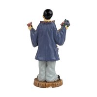 Vintage Metal Pierrot Clown Figurine: Circus Decor