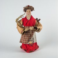Vintage Silvestri Santa Tree Topper: Folk Art Woodland Father Christmas Figure