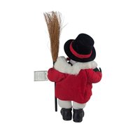 Vintage Annalee Snowman Figure: Large Holiday Doll with Broom, Christmas Decor