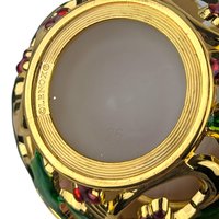 Vintage Lenox Holiday Dimension Votive: Gold & Enamel Holly Candle Holder