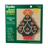 Vintage Bucilla Plastic Canvas Shapes: Pre-Cut Christmas Ornament Forms, Craft Supply, You Choose