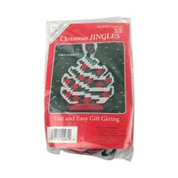 Vintage Christmas Plastic Canvas Kits: Set of 4, Jingles Ornaments & Pins Craft Lot