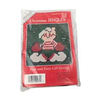 Vintage Christmas Plastic Canvas Kits: Set of 4, Jingles Ornaments & Pins Craft Lot