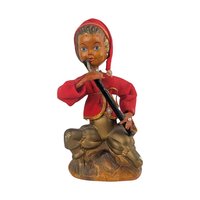 Vintage 1950s Pixie Elf Figurine: Tilso Japan Flute Player Christmas Decor