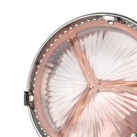 Vintage Pink Glass Relish Dish: Condiment Server with Chrome Caddy