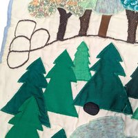 Vintage Handmade Quilted Game: Fabric Bunny Board Game