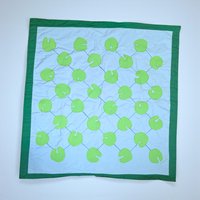 Vintage Handmade Fabric Game: Quilted Frog & Lily Pad Checkerboard