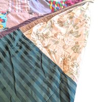Vintage Patchwork Tied Quilt: Handmade 1970s Boho Floral Bedding