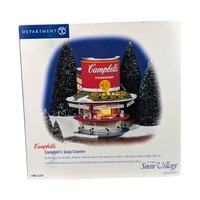 Dept 56 Campbell's Soup Counter, Snow Village Building 2002, Lighted Christmas Village House, Vintage D56 Retired Figurine with Box