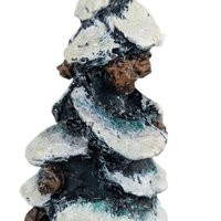 Vintage Dept 56 Pole Pine Tree: Cold Cast Porcelain Snowy Village Accessory