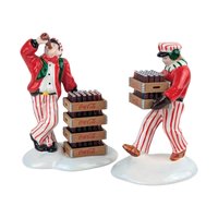 Vintage 1994 Dept 56 Coca-Cola Delivery Men: Set of 2 Ceramic Village Figurines
