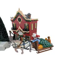 Vintage 2000 Dept 56 Silver Bells Christmas Shop: Snow Village Gift Set