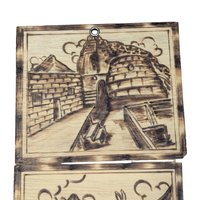 Vintage Peruvian Wood Burned Wall Art: Set of 4 Pyrography Folk Art Panels