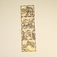 Vintage Peruvian Wood Burned Wall Art: Set of 4 Pyrography Folk Art Panels