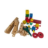 Vintage Lincoln Log Set: Classic Wood Toy Builder, 100+ Pieces