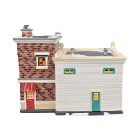Vintage 1995 Dept 56 Snow Village Super Suds Laundromat, Ceramic Christmas Village House with Light, Holiday Decor Gift