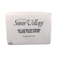 Vintage Dept 56 Village Police Station, Snow Village Lighted Christmas House with Doughnut Shop, Fifty-Sixth Precinct Gift for Officer