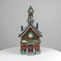 Vintage 1993 Dept 56 North Pole Chapel, North Pole Series Lighted Christmas Village Building, Holiday Church Decor