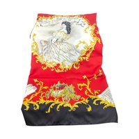 Vintage Striessnig Scarf Empress Sisi of Austria, Kaiserin Elisabeth Royal Portrait Scarf, Red Black Gold Viennese Souvenir Square Scarf