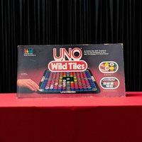 Vintage 1983 UNO Wild Tiles Game by International Games, 80s Family Strategy Board Game, Collectible Tile Laying Game for Game Night