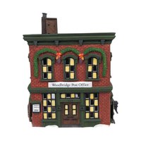 Vintage 1995 Dept 56 Woodbridge Post Office, New England Village Series Lighted Christmas House with Box, D56 Holiday Mantle Decor