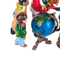 Vintage 1999 Dept 56 Santa Comes to Town Figurine, Snow Village Year 2000 Millennium Accessory with Box, D56 Santa and Children