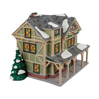Vintage 1998 Dept 56 Stick Style House, Snow Village Lighted Christmas Building with Box, Victorian Holiday Mantle Decor