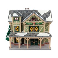 Vintage 1998 Dept 56 Stick Style House, Snow Village Lighted Christmas Building with Box, Victorian Holiday Mantle Decor