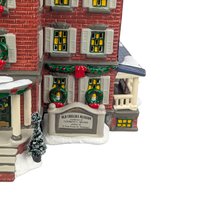 Vintage 1997 Dept 56 Old Chelsea Mansion, Snow Village Clement Moore House, Lighted Christmas Building with Box and Plaque