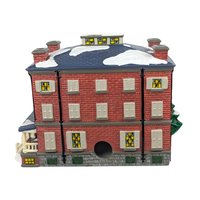 Vintage 1997 Dept 56 Old Chelsea Mansion, Snow Village Clement Moore House, Lighted Christmas Building with Box and Plaque