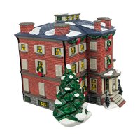 Vintage 1997 Dept 56 Old Chelsea Mansion, Snow Village Clement Moore House, Lighted Christmas Building with Box and Plaque