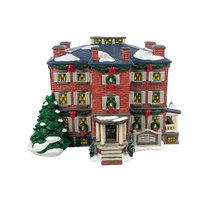Vintage 1997 Dept 56 Old Chelsea Mansion, Snow Village Clement Moore House, Lighted Christmas Building with Box and Plaque