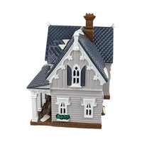 Vintage 1991 Dept 56 Gothic Farmhouse, Snow Village Lighted Christmas House with Box, American Gothic Holiday Building
