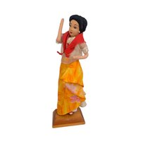 Vintage Filipino Folk Art Doll Couple, Handcrafted Couple Figurines on Wood Stands