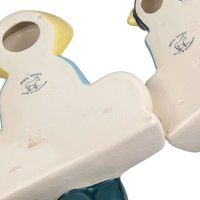 Vintage Weil Ware Wall Sconces, Ceramic Asian Figurine Candle Holders: Mid-Century Chinoiserie Wall Decor