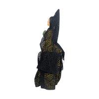 Tall Spanish Lady Figurine: Vintage Doll with Black Lace Mantilla Veil