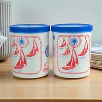 Vintage 1970s Liform Can Coolers: Set of 2 Nautical Boat Koozies