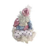 Vintage 1980s Pierrot Doll: Porcelain Musical Box in Pink and Blue