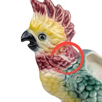 Vintage Mid Century Parrot Planter: Ceramic Cockatoo Indoor Flower Pot