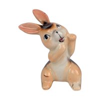 Vintage 1960s Bunny Figurines: Pair of Japanese Ceramic Rabbits