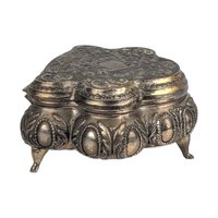 Vintage Ornate Jewelry Box: Rococo Style Footed Trinket Casket
