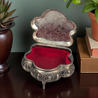 Vintage Ornate Jewelry Box: Rococo Style Footed Trinket Casket