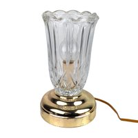 Vintage 1980s Cut Glass Lamp: Hollywood Regency Accent Light