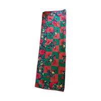 Vintage Christmas Patchwork Quilt: Reversible Poinsettia Holiday Throw